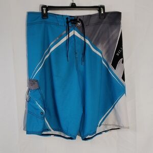 Billabong Men's Blue Board Shorts Sustainable Recycled. Size 38 Prominent Logo